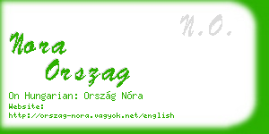 nora orszag business card