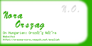 nora orszag business card